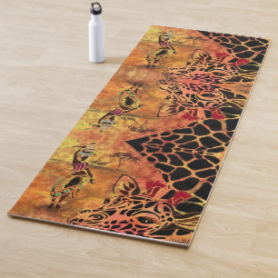 Afrikanisches Mädchen und Giraffe Yoga Mat Yogamatte