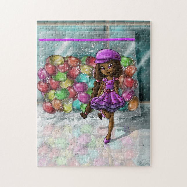 Afrikanisches Mädchen und Jellybeans Puzzle (Vertikal)