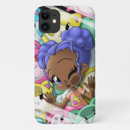 Afrikanisches Mädchen und Katzen Case-Mate iPhone Hülle