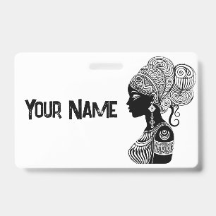 Afrikanisches Mädchenporträt Stammes-Tattoo Ausweis