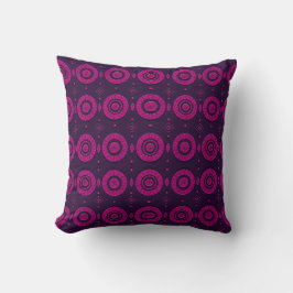 Afrikanisches Magenta-Geometrisches-Kreis-Muster-W Kissen