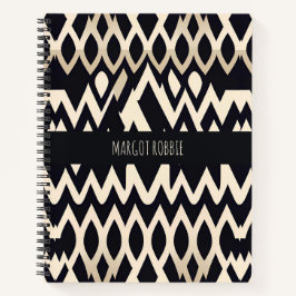 Afrikanisches Marocco Waves Geometric Gold-Muster Notizbuch