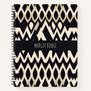 Afrikanisches Marocco Waves Geometric Gold-Muster Notizbuch