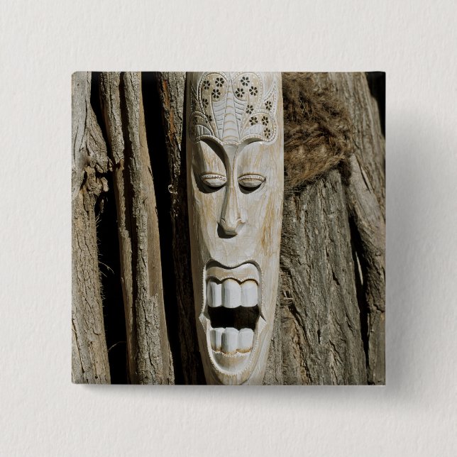 Afrikanisches Masken-Button Button (Vorderseite)
