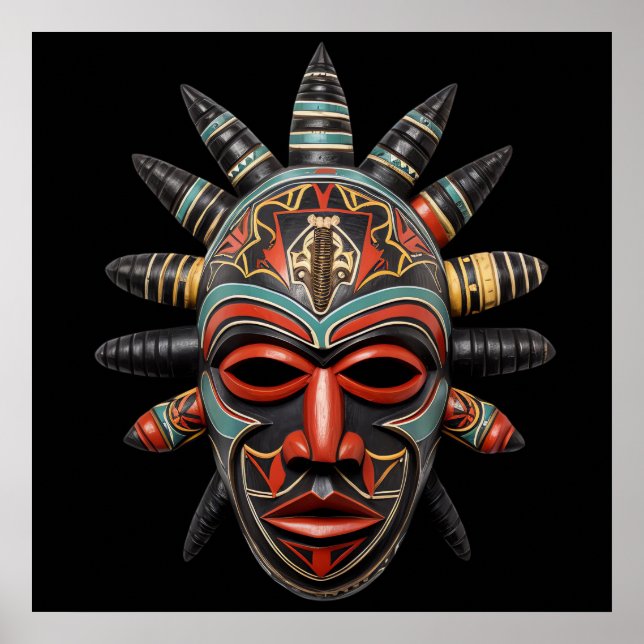 Afrikanisches Maskenposter Poster (Vorne)