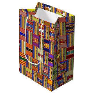 Afrikanisches mehrfarbiges Glas Kente K45 Mittlere Geschenktüte