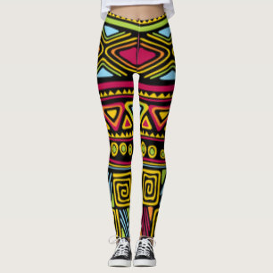 Afrikanisches mehrfarbiges Muster für Druckdesign Leggings