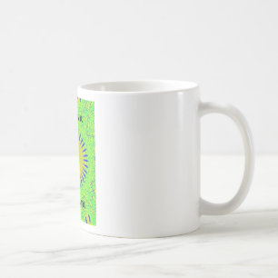 Afrikanisches Motivdesign in Grün und Gold Kunstpr Tasse