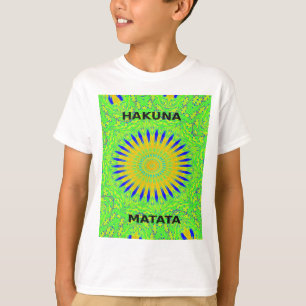 Afrikanisches Motivdesign in grünem und goldenem K T-Shirt