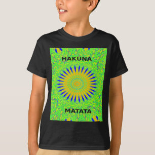 Afrikanisches Motivdesign in grünem und goldenem K T-Shirt