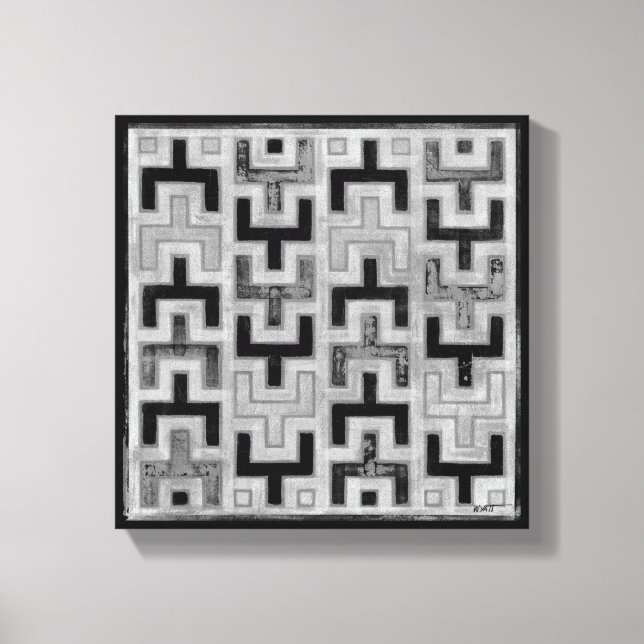 Afrikanisches Mudcloth Textil mit geometrischen Mu Leinwanddruck (Vorderseite)