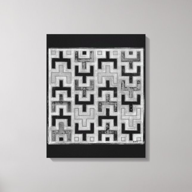 Afrikanisches Mudcloth Textil mit geometrischen Mu Leinwanddruck (Vorderseite)