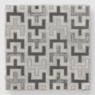 Afrikanisches Mudcloth Textil mit geometrischen Mu Steinuntersetzer