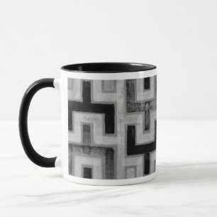 Afrikanisches Mudcloth Textil mit geometrischen Mu Tasse