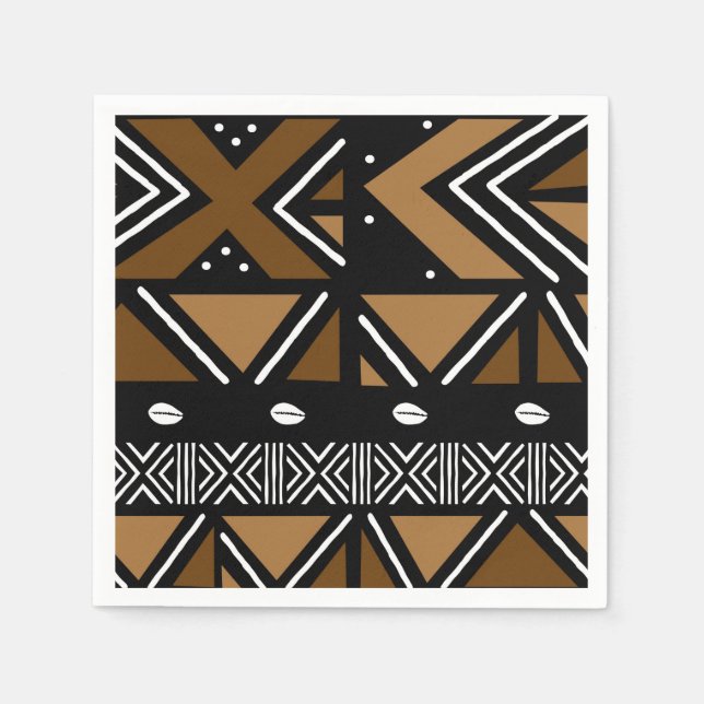 Afrikanisches Mudtuch gedruckt Napkin Serviette (Vorderseite)