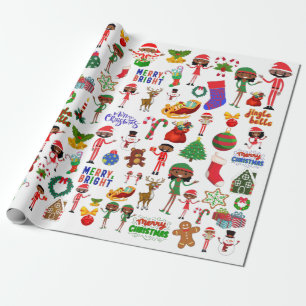 Afrikanisches Multicharakterpapier Geschenkpapier