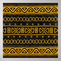 Afrikanisches Muster Gelb und Schwarz