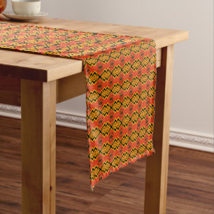 afrikanisches Muster, geometrisch, Muster, braun,  Kurzer Tischläufer