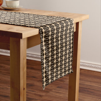 afrikanisches Muster, geometrisch, Muster, braun, Kurzer Tischläufer
