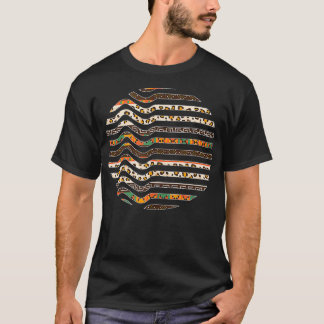 Afrikanisches Muster im Abstrakten Zirkel Schwarz T-Shirt