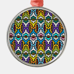 Afrikanisches Muster in hellen Farben Ornament Aus Metall