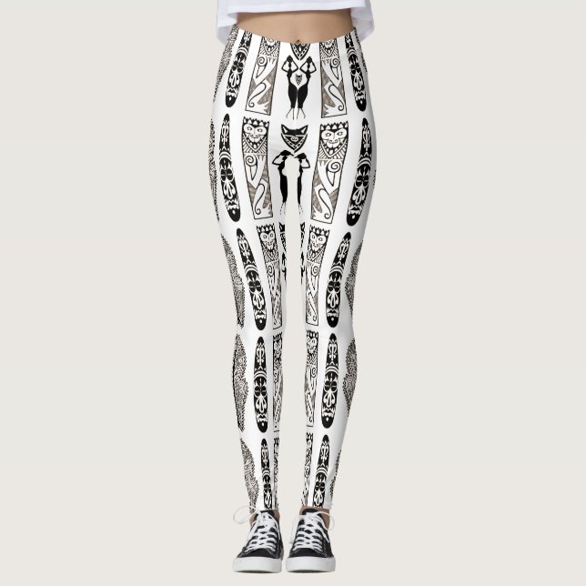 afrikanisches Muster Leggings (Vorderseite)
