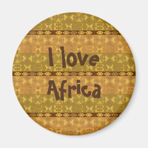 afrikanisches Muster mit Adinkra-Simbols Magnet