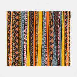 Afrikanisches Muster Mix Fleecedecke