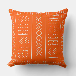 Afrikanisches Muster Orange Wurfkissen Kissen