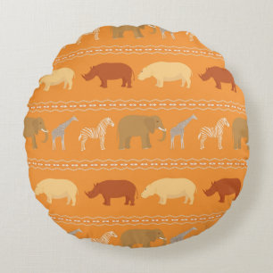 Afrikanisches Muster Rundes Kissen