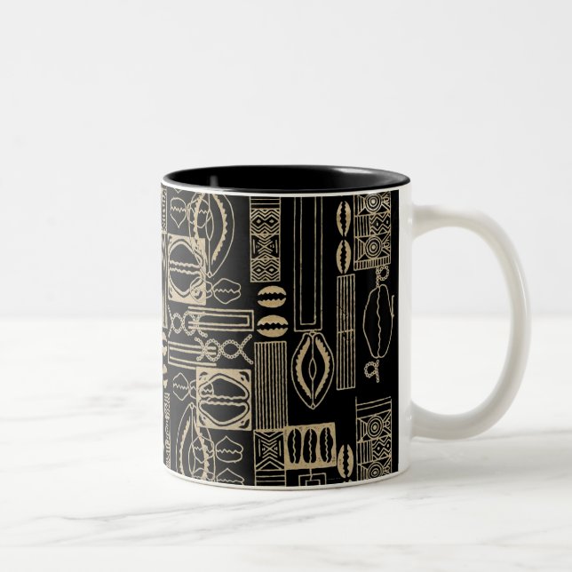 Afrikanisches Musterdesign Zweifarbige Tasse (Rechts)