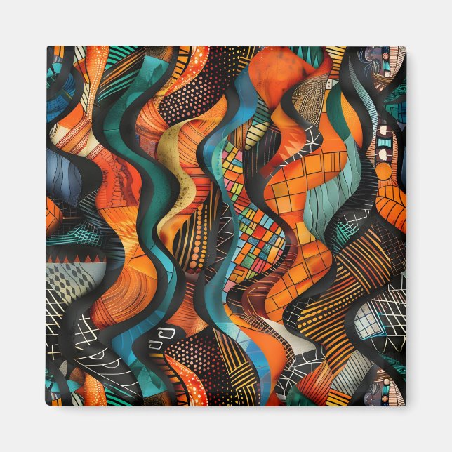 Afrikanisches Mustermagnet Magnet (Vorne)