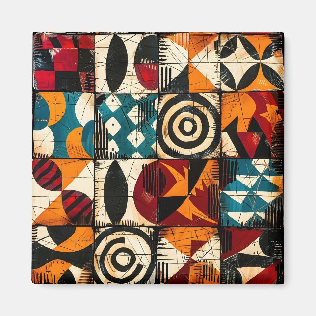 Afrikanisches Mustermagnet Magnet (Vorne)