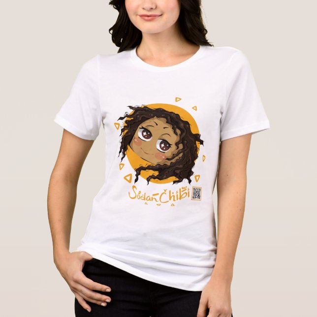 Afrikanisches niedliches Chibi Tri-Blend Shirt (Vorderseite)