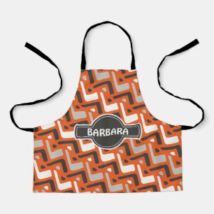 Afrikanisches Orangenschwarzes Minimalmuster Schürze