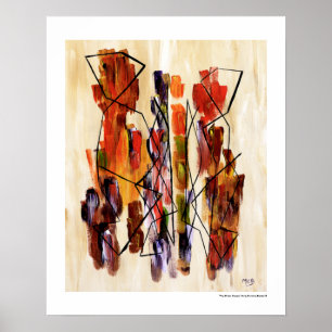 Afrikanisches Paar Abstrakte Moderne Kunst Farbige Poster