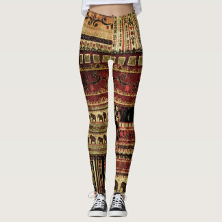 Afrikanisches Patchwork: Grunge-Druckhintergrund Leggings