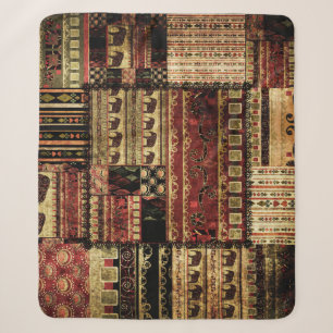 Afrikanisches Patchwork: Grunge-Druckhintergrund Sherpadecke