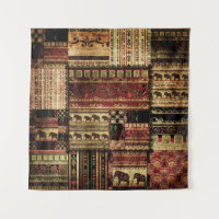 Afrikanisches Patchwork: Grunge-Druckhintergrund