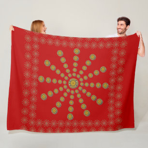 Afrikanisches Print Red Polka Dot Design Fleecedecke