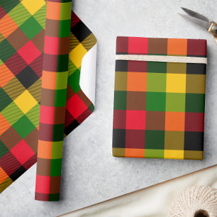 Afrikanisches Rasta-Reggae-Farben Karomuster Desig Geschenkpapier