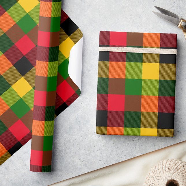 Afrikanisches Rasta-Reggae-Farben Karomuster Desig Geschenkpapier (Von Creator hochgeladen)