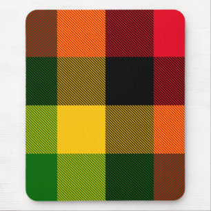 Afrikanisches Rasta-Reggae-Farben Karomuster Desig Mousepad