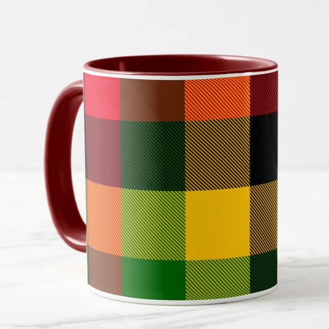Afrikanisches Rasta-Reggae-Farben Karomuster Desig Tasse (Von Creator hochgeladen)