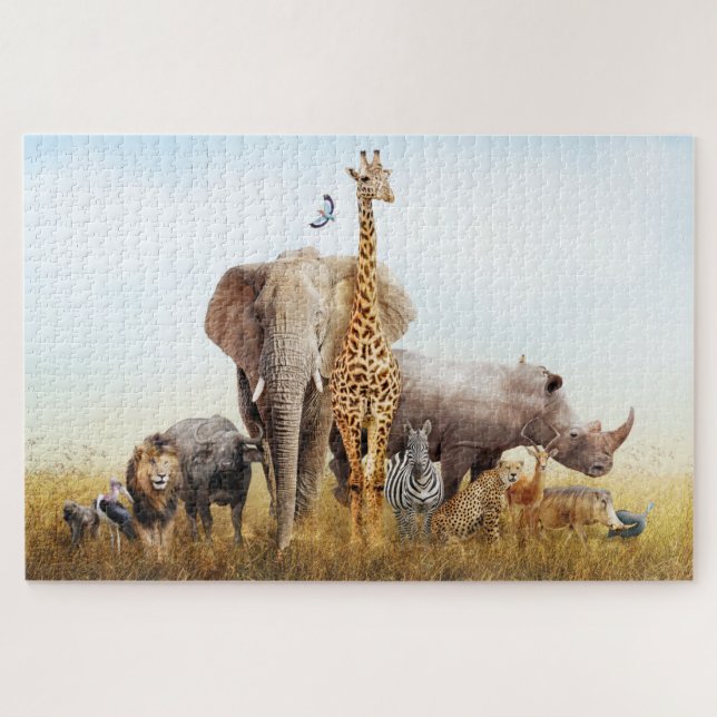Afrikanisches Safari-Tierphantasie-Land-Puzzle Puzzle (Horizontal)