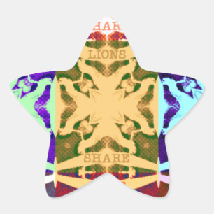 Afrikanisches Schachbrettmuster - Kunstkultur Stern-Aufkleber