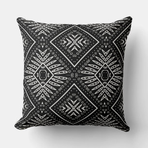 Afrikanisches Schwarz/Weiß Aztec-Muster Umkehrkiss Kissen