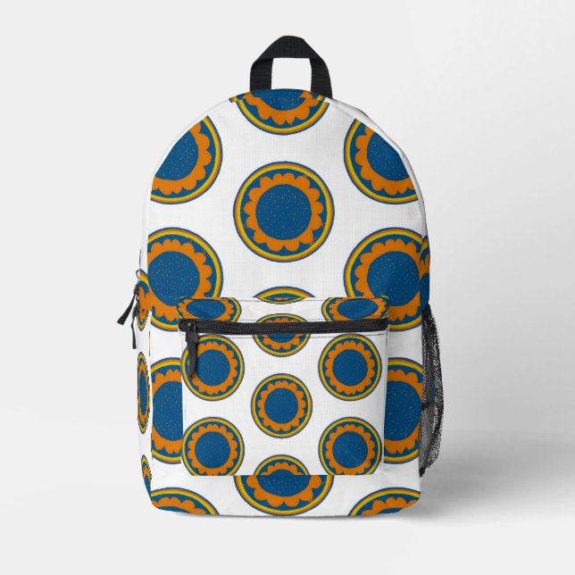 Afrikanisches Shweshwe  Bedruckter Rucksack (Vorderseite)