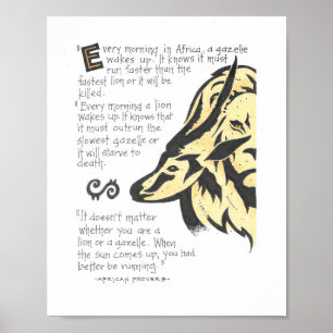 Afrikanisches Sprichwort Poster