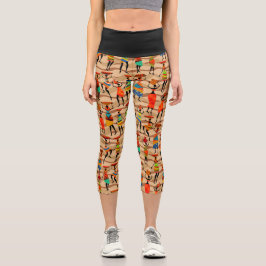 Afrikanisches Stammes-Frauenmuster Capri Leggings